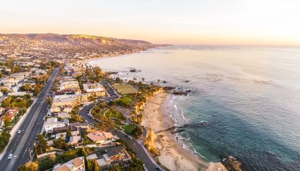 An aerial view of Orange County, California