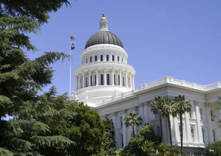 An exterior image of the Sacramento State Capitol Building. 