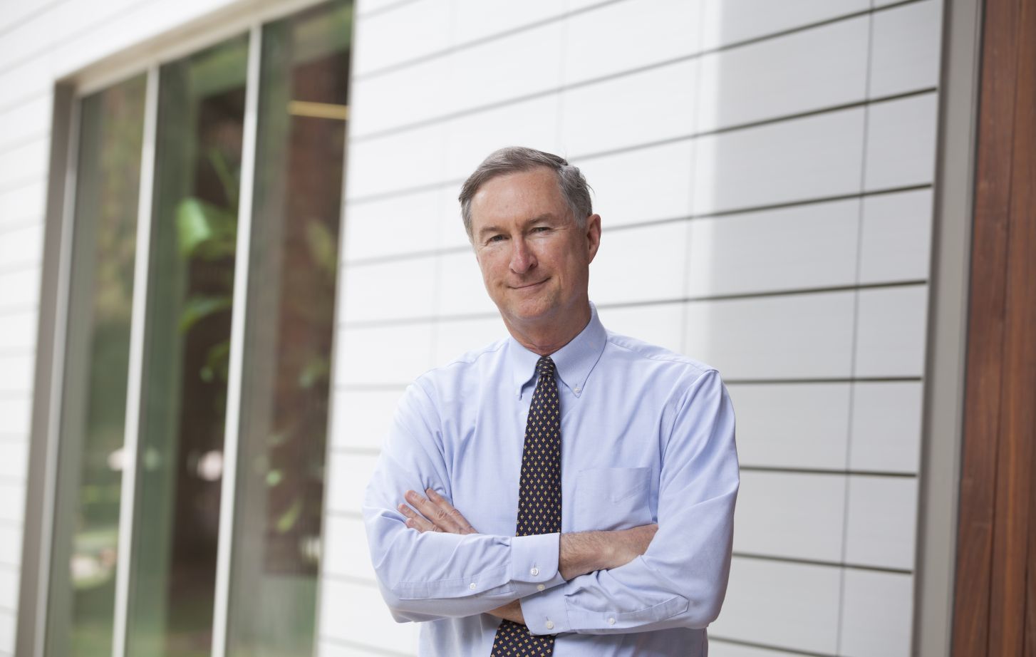 McGeorge Professor John Sprankling standing outside the law school's library.