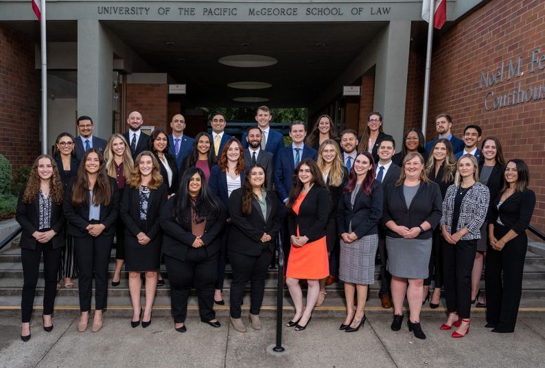 The McGeorge School of Law Moot Court Team poses for a photo