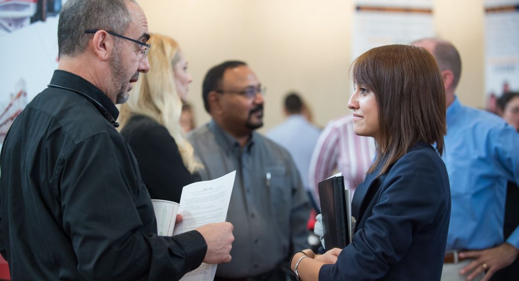 image from a diversity job fair on the stockton campus