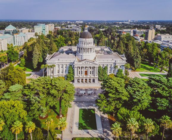 the capitol and surrounding park