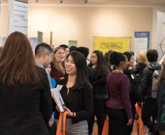 image from a diversity job fair on the stockton campus