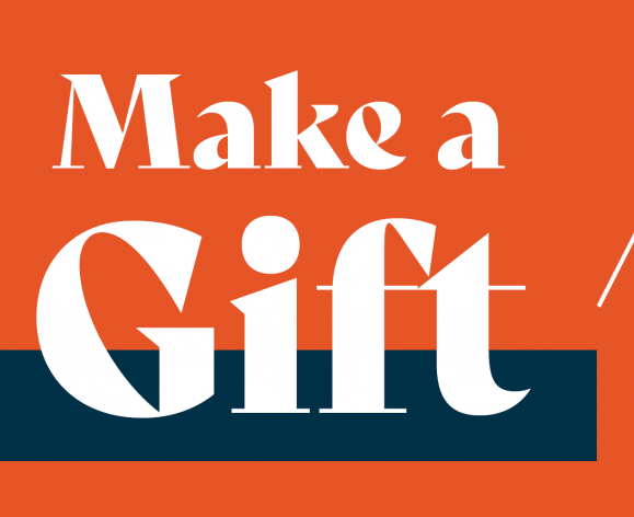 a graphic asking users to make a gift to the law school